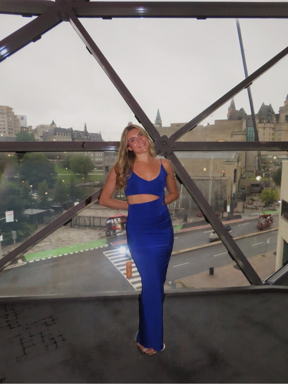 Lucy in the Sky Royal Blue Cutout Maxi Dress
